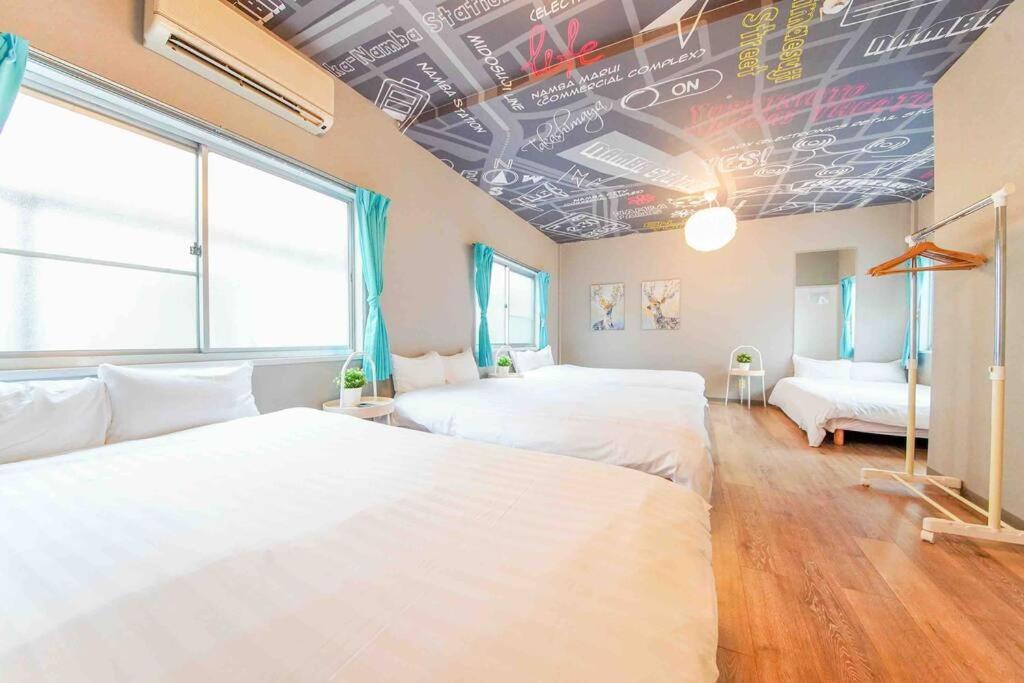 Sanacion Namba 難波千日前の5Ldk120平米 駅徒歩2分 広々バルコニーでバーベキューも可能 Apartment Osaka Exterior photo
